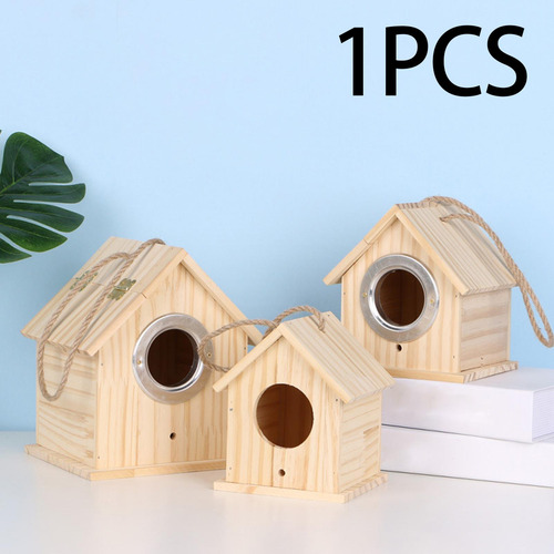 Casa De Madera Para Pájaros, Caja 12,5 Cm X 12 Cm X 15,5 Cm