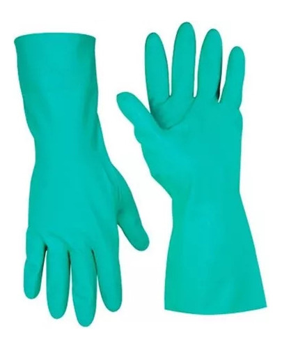 Guantes Nitrilo Verde Flocados