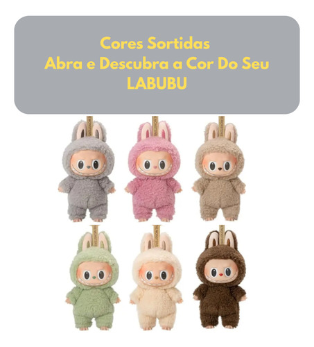 Labubú Sortido Chaveiro Pelúcia Similar Original Monstros Branco