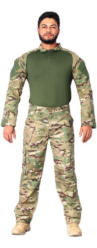 Farda Completa Combat Shirt Multicam + Calça Tatica Airsoft 