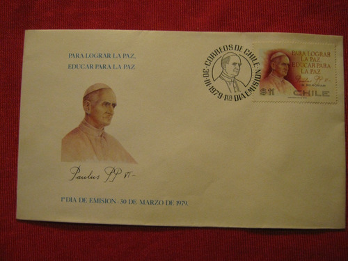 Sobre Primer Día 1979 Memoria Papa Pablo Vi 