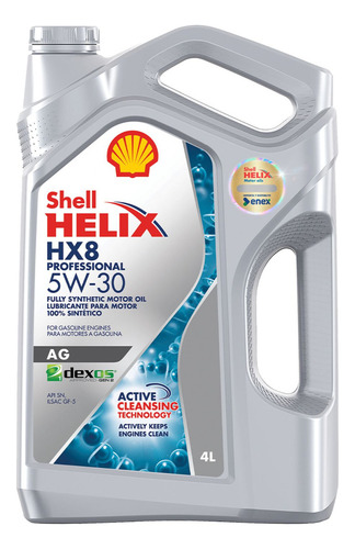Aceite Para Motor 5w30 Shell Helix Hx8 Profesional Ag 4lts .