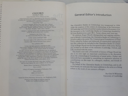 Imagen 10 de 10 de The Criminological Foundation Penal Policy Zedner Ashworth
