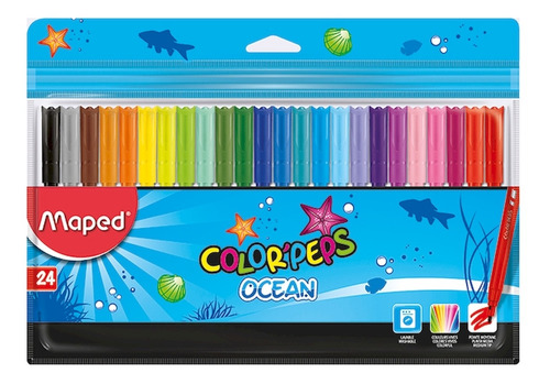 Marcador Maped Color Peps Ocean X 24 Largos