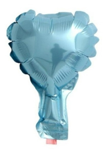 50 Balão Coração Metalizado Topo De Bolo 5 Polegadas 12cm Cor Coração Azul