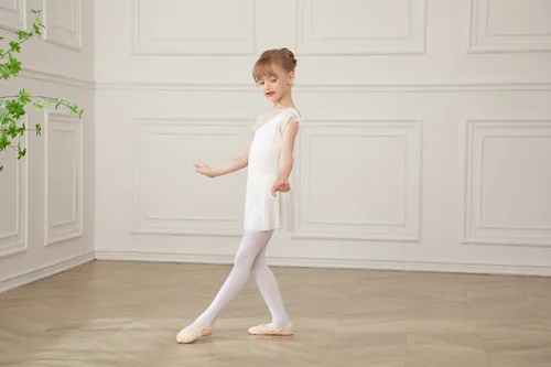 Vestido De Ballet, Poncho Y Medias De Baile De Encaje Para N