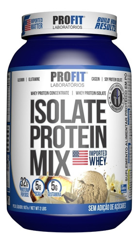 Suplemento em pó ProFit Laboratórios  Isolate Protein Mix proteínas Isolate Protein Mix sabor  baunilha em pote de 907g