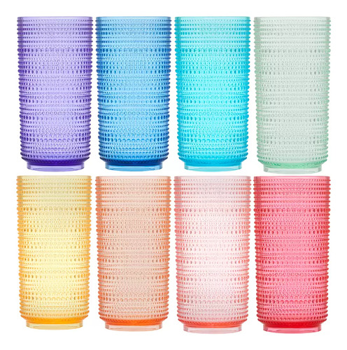 Juego De 8 Vasos De Acrílico De Colores