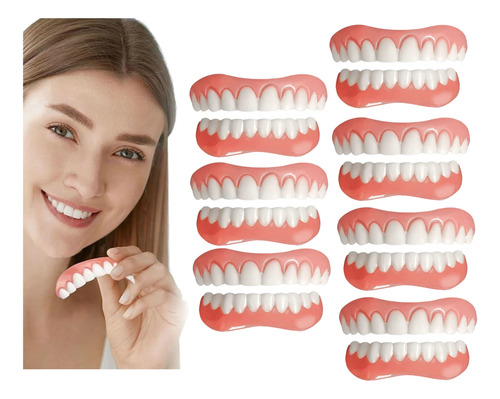 7×set De Prótesis Profesionales Silicona Brillante Dentes C