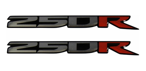 Par Adesivos 250r Compativel Kawasaki Cromado/preto 3d Re50