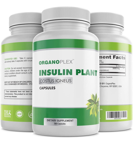 Organoplex - Insulin Plant Capsules (costus Igneus), 100% Na