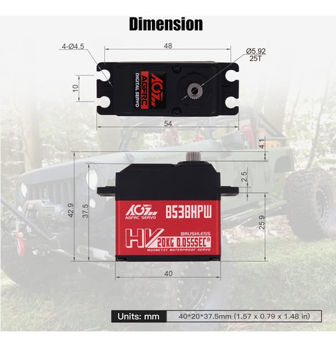 Agfrc 0.055sec High-speed Waterproof Servo Motor - 20kg