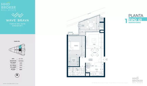Edificio Wave Brava, Venta Depto 1 Dormitorio, Aidy Grill, Punta Del Este.