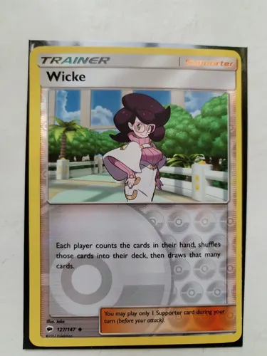 wicke pokemon card 127/147 Reverse Holo Ultra Rare Card Type Wicke (Full Art) 147/147 Sm-Burning