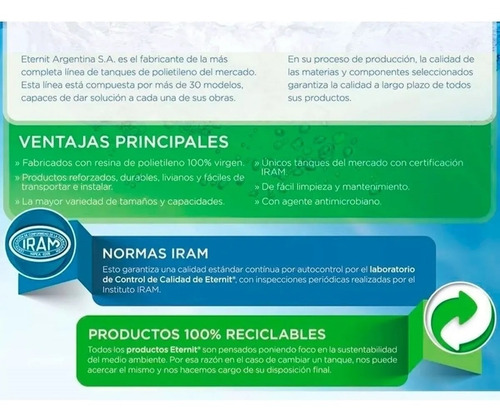 Imagen 6 de 10 de Tanque De Agua Eternit Clásico Tricapa Vertical 850l