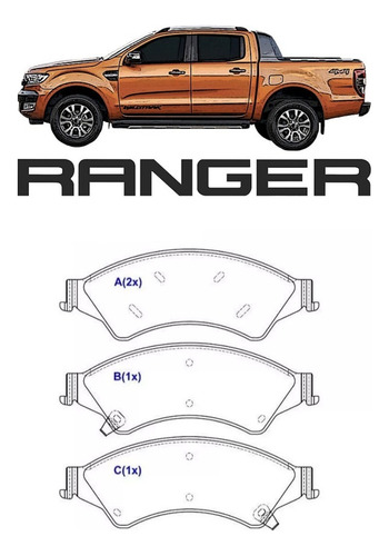 Pastilha De Freio Dianteira Ford Ranger 2.5 2013 2014 2015