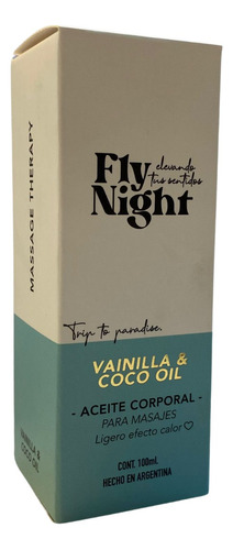 Aceite Masaje Fly Night Coco Y Vainilla Juguetes Sexshop