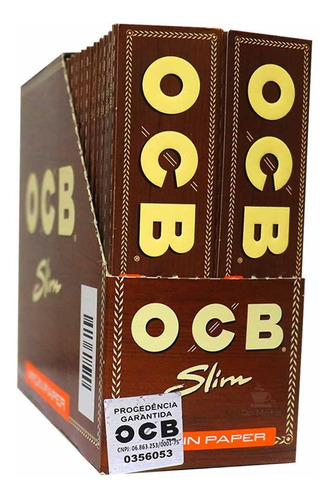 Caixa De Seda Ocb Brown Slim - Original França - Tabacaria 