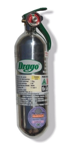 Matafuego Drago Hcfc Haloclean 1 Kg Aluminio Pulido 