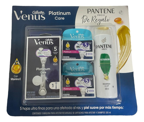 Pack Gillette Venus Platinum Care + Repuestos + 1 Pantene
