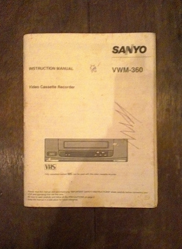 Manual De Isntruccion De Uso Sanyo Vwm - 360