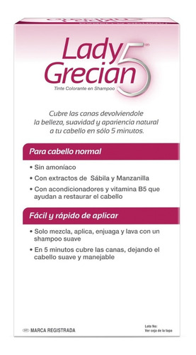 Tinte Colorante Lady Grecian 5, Cabello Normal 3-pack