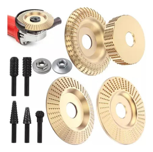 Hapemein® Juego De 4 Discos Para Tallar Madera+juego De 5 Escofinas