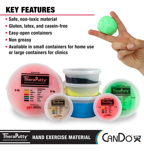 Masilla De Ejercicio Manual Estándar Cando Theraputty
