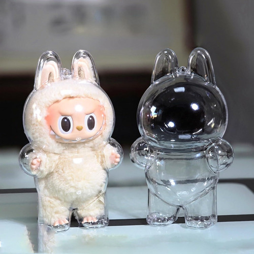 2 Pack Estuches Acrílicos Labubu - Protector para Muñeco y Display Exhibición - Case Macaron Colección Juguetes