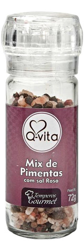 Mix De Pimentas Com Sal Rosa Com Moedor Q-vita 72g