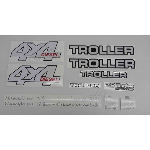 Kit Adesivos Resinados Troller 2000 Diesel Azul Trld001