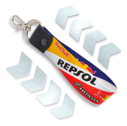 Llavero Para Moto Honda Repsol, Incluye Flechas Reflejantes