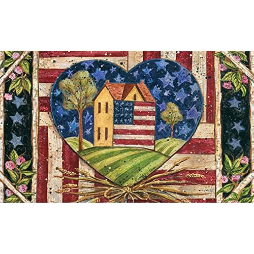 Tapete De Puerta De Verano American Folk Heart 800049 D...