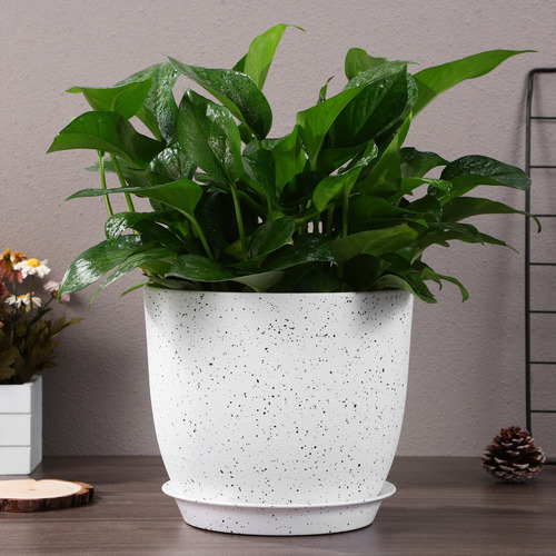2025 Macetas De Interior For Plantas, Imitación Granito, 3
