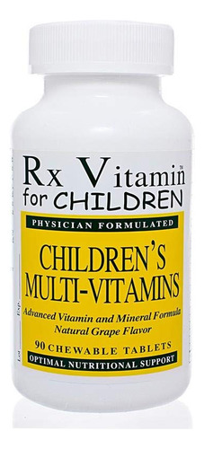 Rx Vitamins Multivitaminas Niños 90 Tabletas Uva