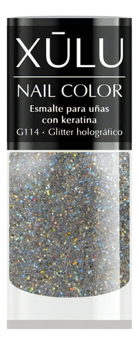 Esmalte Para Uñas Con Keratina Efecto Fortalecedor Xúlu Z800 Color 114 - GLITTER HOLOGRÁFICO