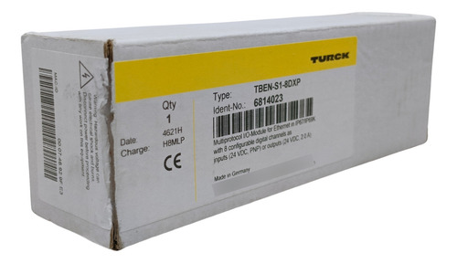 Tben-s1-8dxp Turck 8 I/o Ethernet Module 24vdc