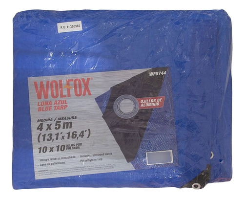 Encerado De Lona Azul 4m X5m Wolfox