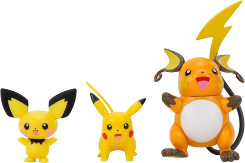 Figuras Pokemon Pack X3 Evoluciones Pikachu Jeg Pkw2778 