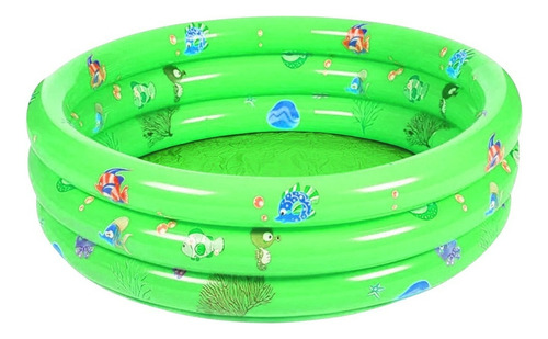 Piscina Inflable Plástico 3 Anillos 120 X 40 Cm / Color Verde