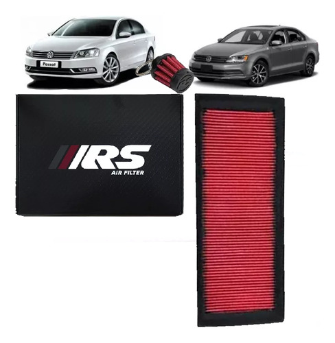 Filtro Ar Rs Esportivo Inbox Stg1 Vw Jetta Tsi 2.0 Tsi 2014