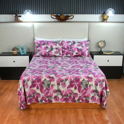 Sábana De Franela Individual Algodón 100% Algodón Zantelo Amara Estampado