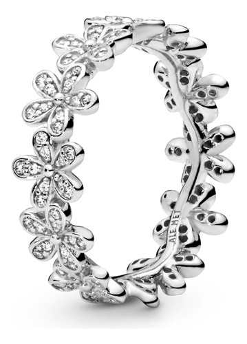 Anillo Margaritas Deslumbrantes Con Brillantes Plata Ley 925