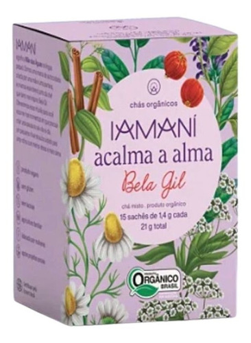 Chá Iamaní acalma a alma em sachê erva doce, camomila, canela, sálvia, pitanga 20 g 15 u