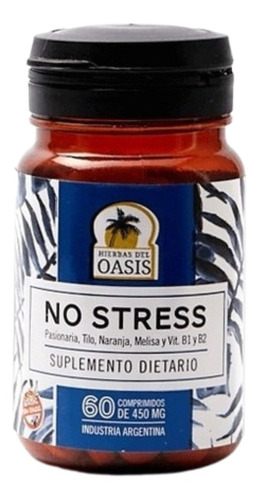Imagen 1 de 1 de Suplemento Hierbas Del Oasis No Stress Tilo 60 Comprimidos