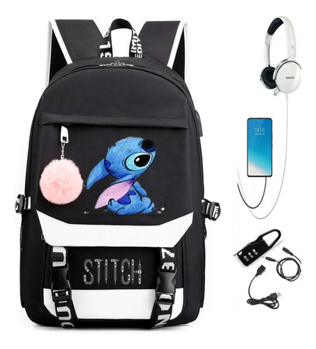 Mochila Casual De Tela Oxford Lilo And Stitch Del Mismo Esti Color Twenty