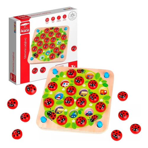 Juego De Memoria Ladybug Juguete Didactico Acacia