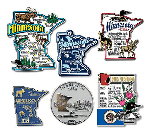 Juego De Seis Imanes De Minnesota State De Classic Magnets,