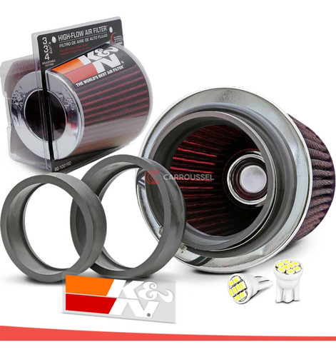 Imagem 3 de 5 de Filtro De Ar Esportivo K&n Ken Duplo Fluxo Rg-1001rd +brinde