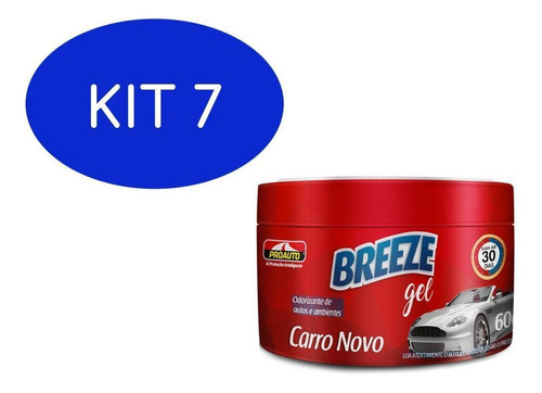 Kit 7 Odorizante Breeze Gel Carro Novo - Proauto